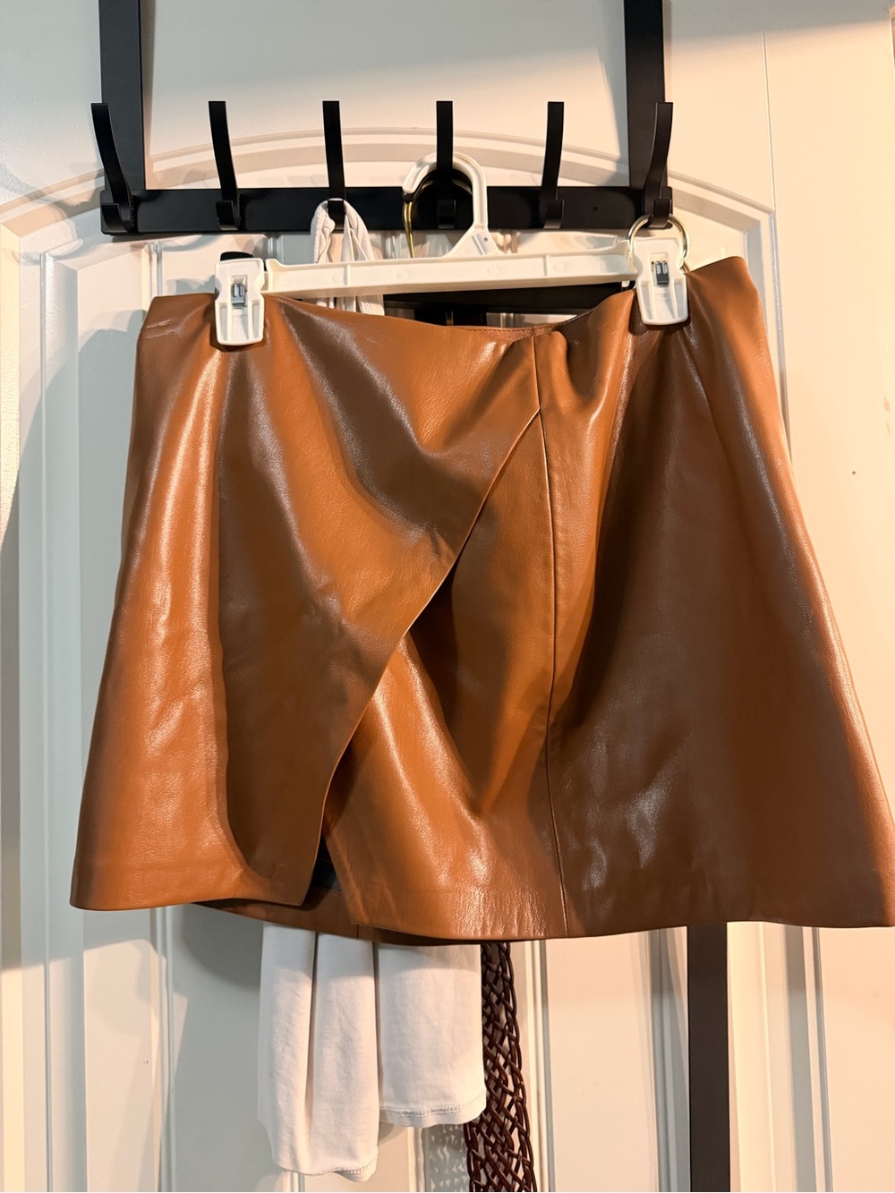wild fable Faux Leather Wrap Mini Skirt - Brown